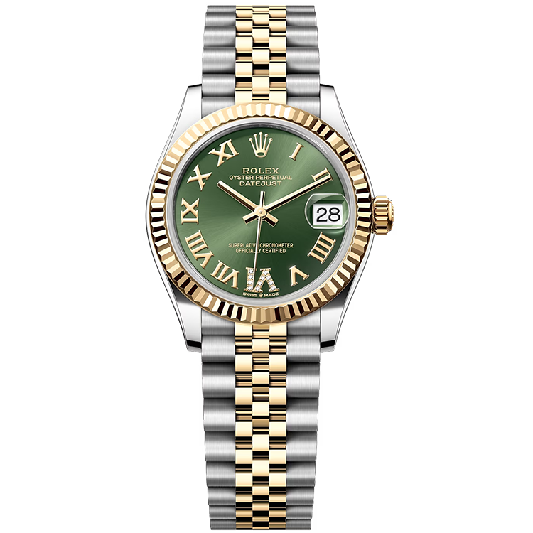 Rolex Datejust ref. 278273 green dial steel case two-tone bracelet 31mm
