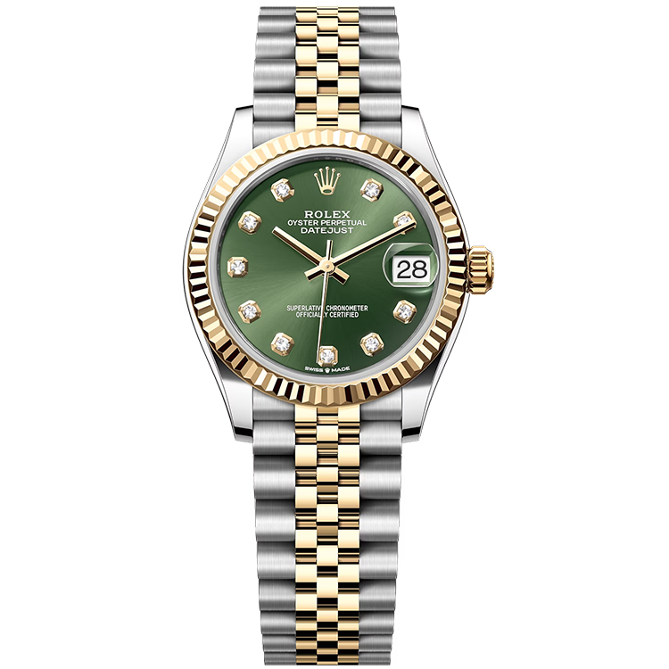Rolex Datejust ref. 278273 green dial steel case two-tone bracelet 31mm