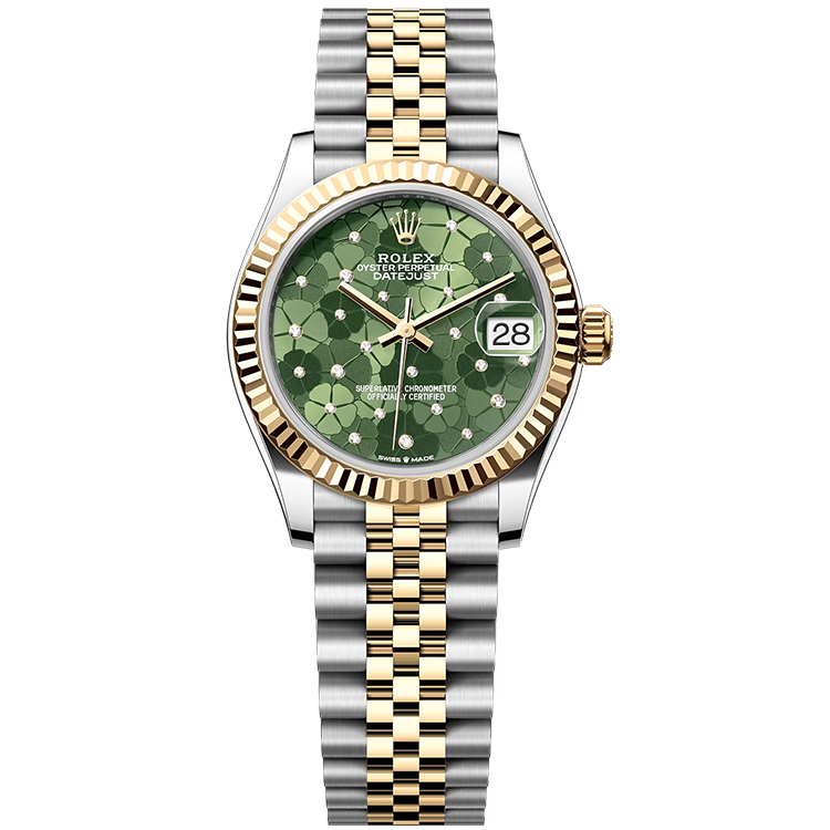 Rolex Datejust ref. 278273 green dial steel case two-tone bracelet 31mm