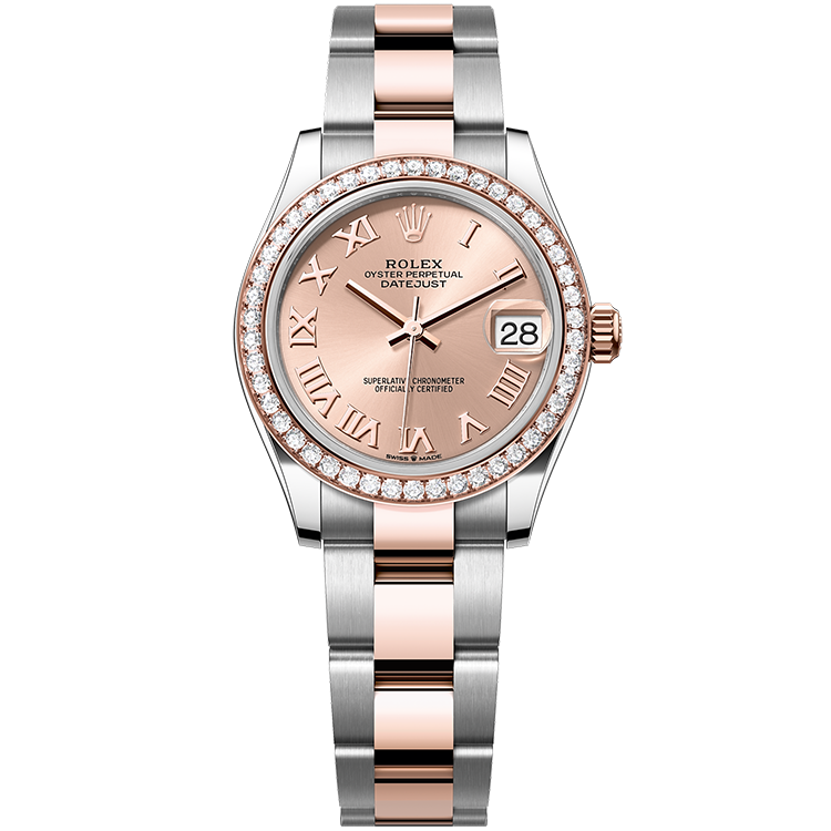 Rolex Datejust ref. 278381RBR rose gold dial steel case two-tone bracelet 31mm