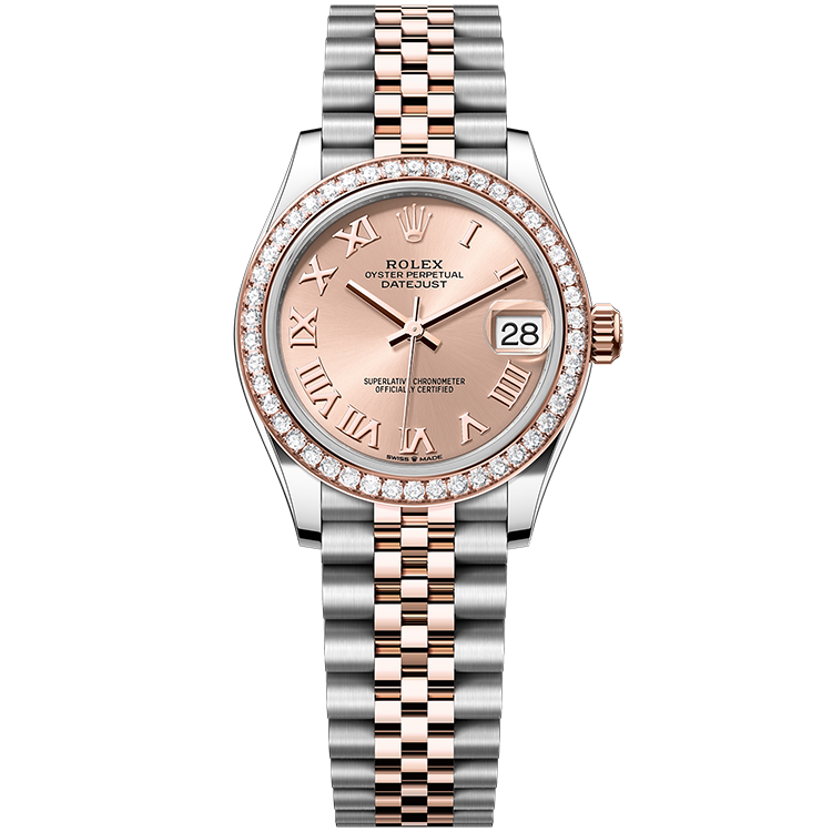 Rolex Datejust ref. 278381RBR rose gold dial steel case two-tone bracelet 31mm