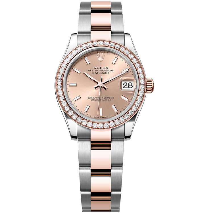 Rolex Datejust ref. 278381RBR rose gold dial steel case two-tone bracelet 31mm