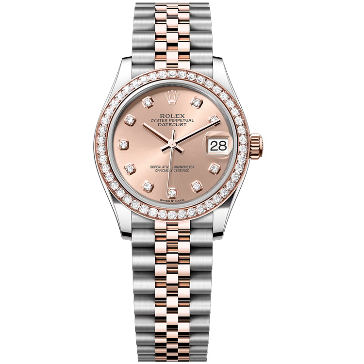 Rolex Datejust ref. 278381RBR rose gold dial steel case two-tone bracelet 31mm