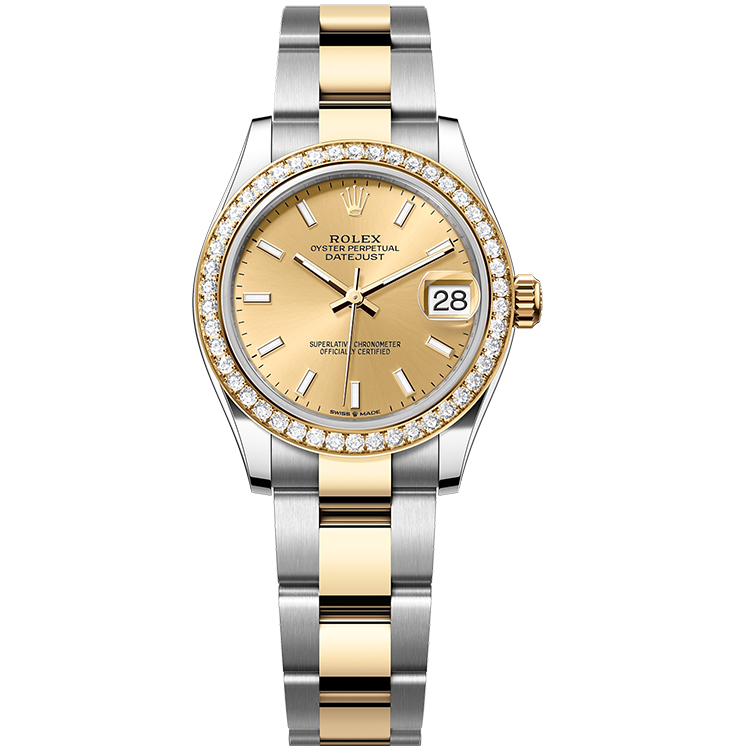 Rolex Datejust ref. 278383RBR champagne dial steel case two-tone bracelet 31mm