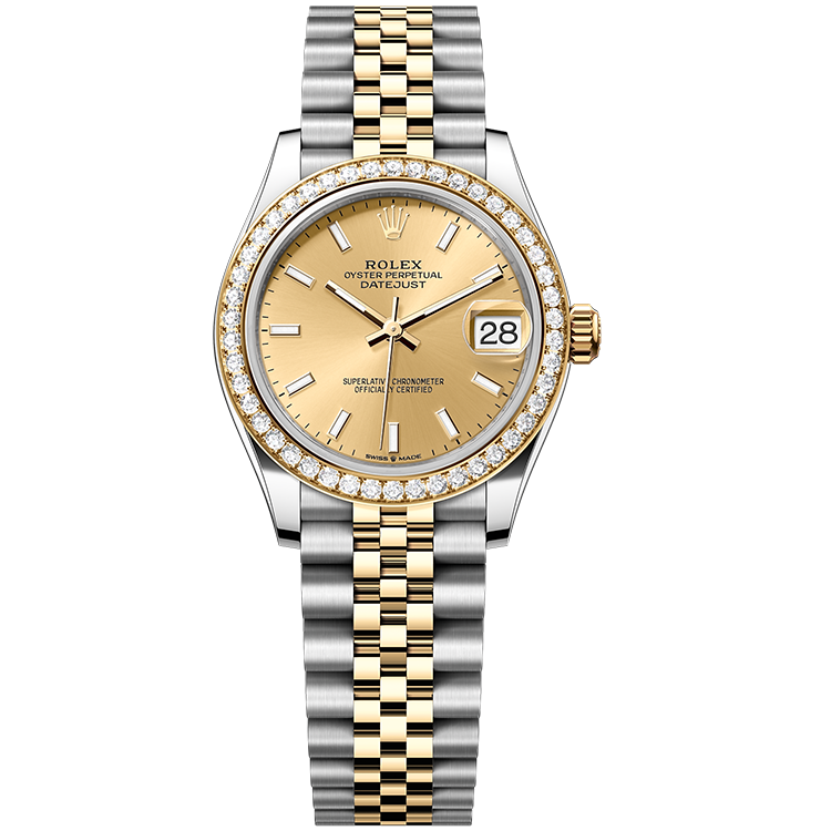 Rolex Datejust ref. 278383RBR champagne dial steel case two-tone bracelet 31mm