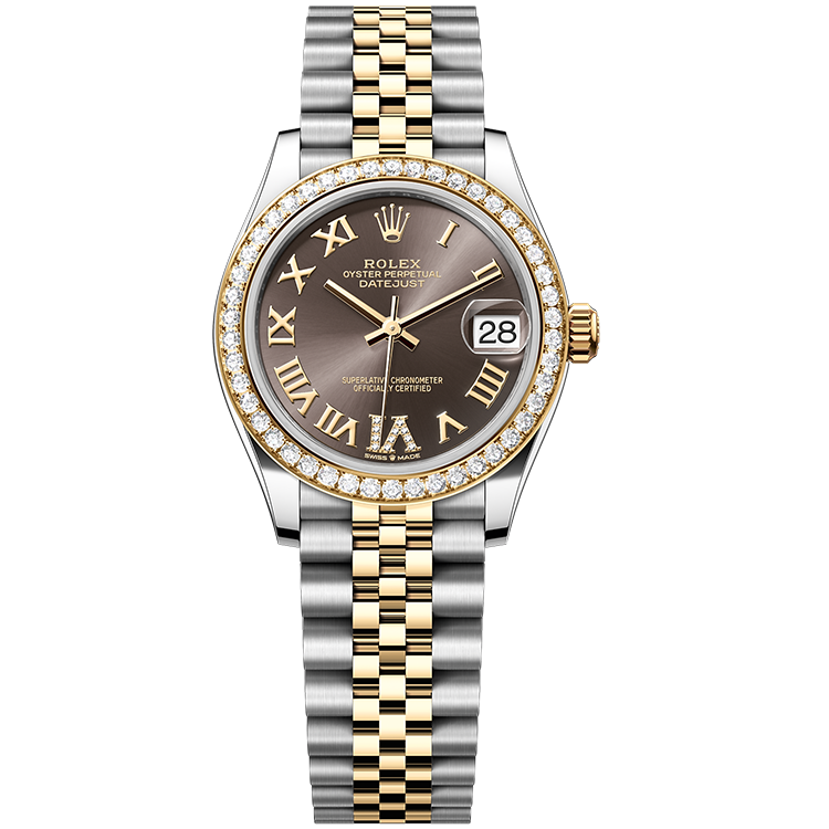 Rolex Datejust ref. 278383RBR grey dial steel case two-tone bracelet 31mm