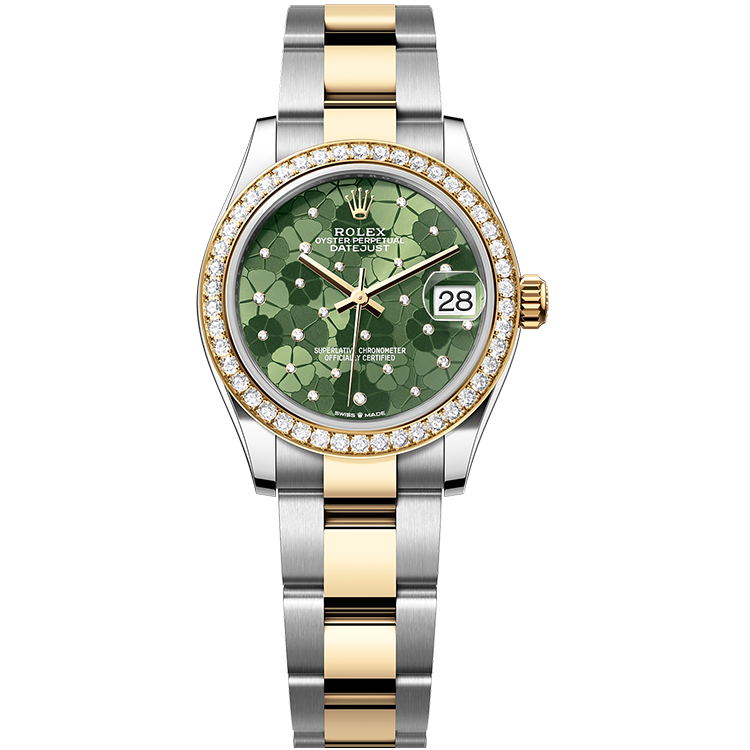 Rolex Datejust ref. 278383RBR green dial steel case two-tone bracelet 31mm