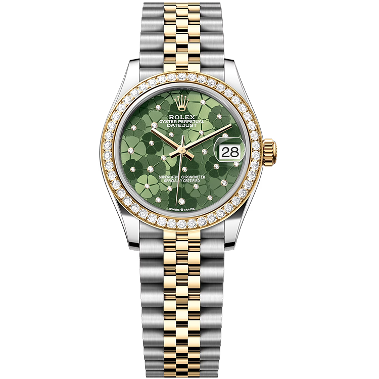 Rolex Datejust ref. 278383RBR green dial steel case two-tone bracelet 31mm