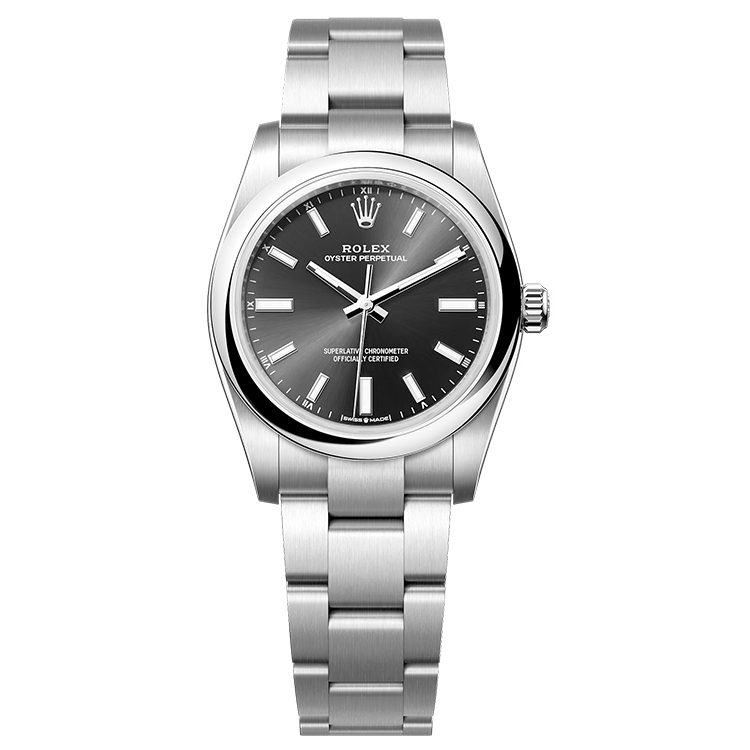 Rolex Oyster Perpetual ref. 124200 black dial steel case steel bracelet 34mm