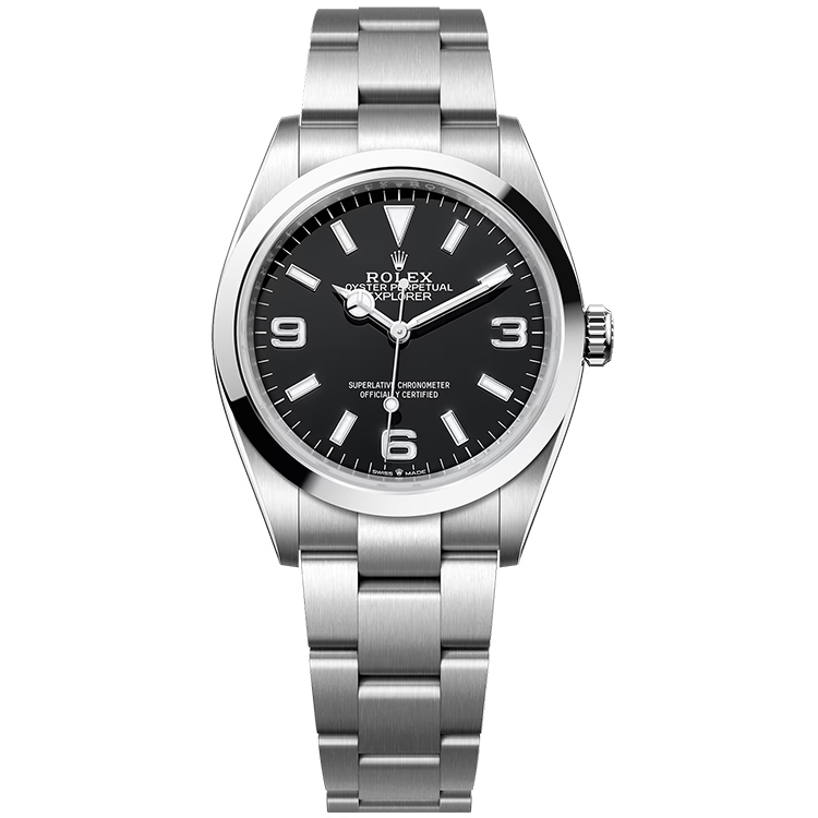 Rolex Explorer ref. 124270 black dial steel case steel bracelet 36mm