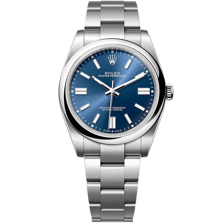 Rolex Oyster Perpetual ref. 124300 blue dial steel case steel bracelet 41mm