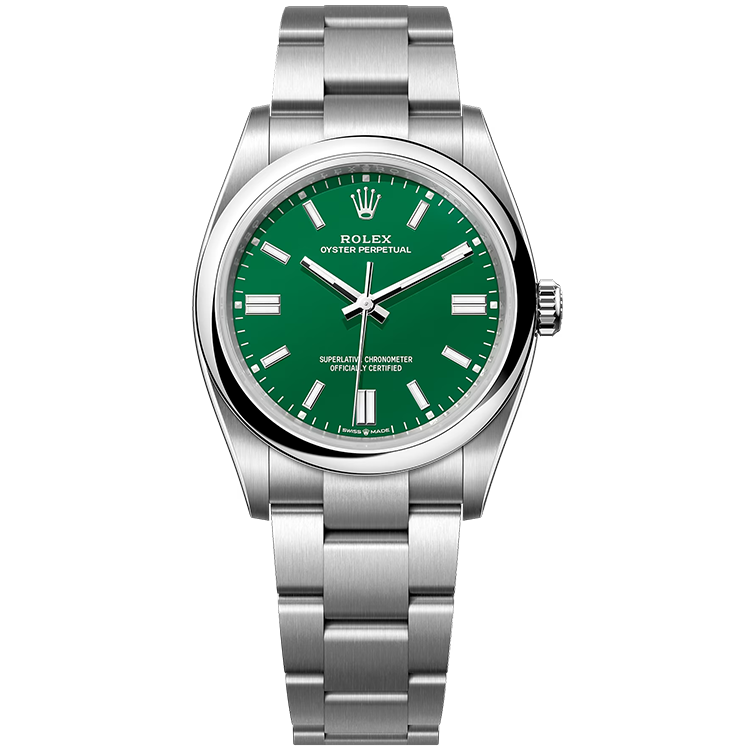 Rolex Oyster Perpetual ref. 126000 green dial steel case steel bracelet 36mm