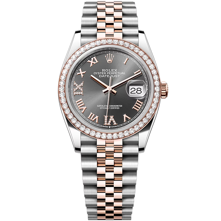 Rolex Datejust ref. 126281RBR grey dial steel case two-tone bracelet 36mm