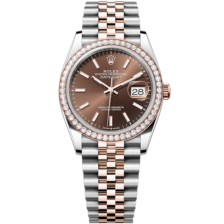Rolex Datejust ref. 126281RBR chocolate dial steel case two-tone bracelet 36mm
