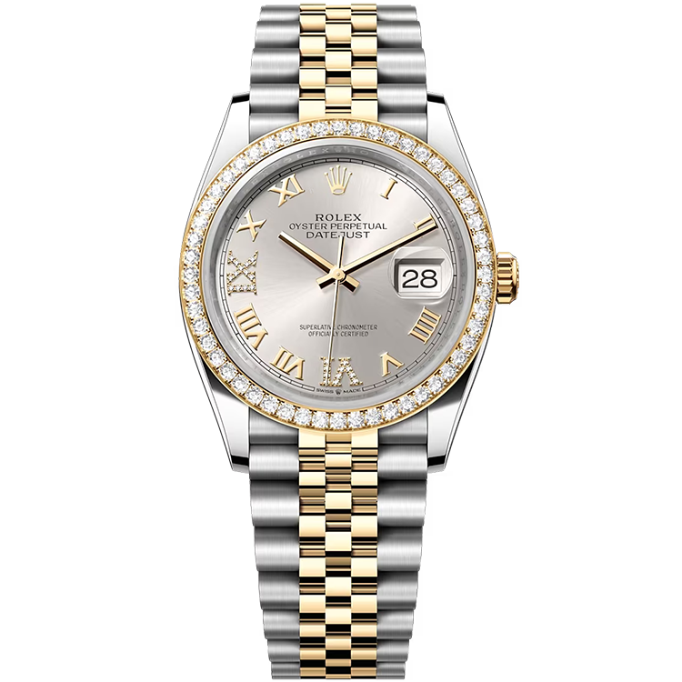 Rolex Datejust ref. 126283RBR silver dial steel case two-tone bracelet 36mm