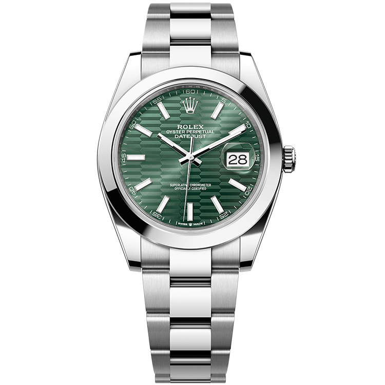 Rolex Datejust ref. 126300 green dial steel case steel bracelet 41mm