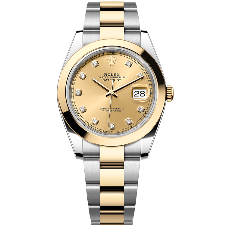 Rolex Datejust ref. 126303 champagne dial steel case two-tone bracelet 41mm