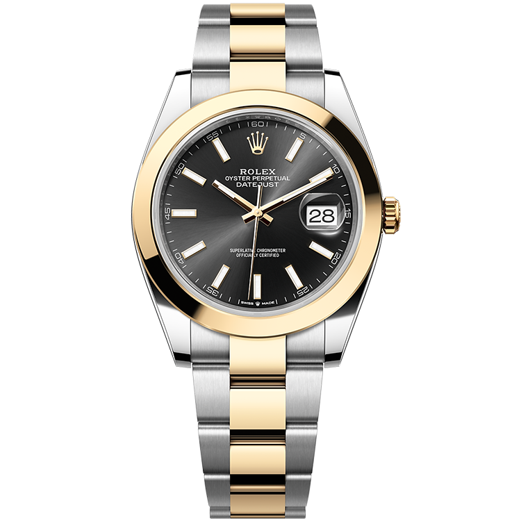 Rolex Datejust ref. 126303 black dial steel case two-tone bracelet 41mm