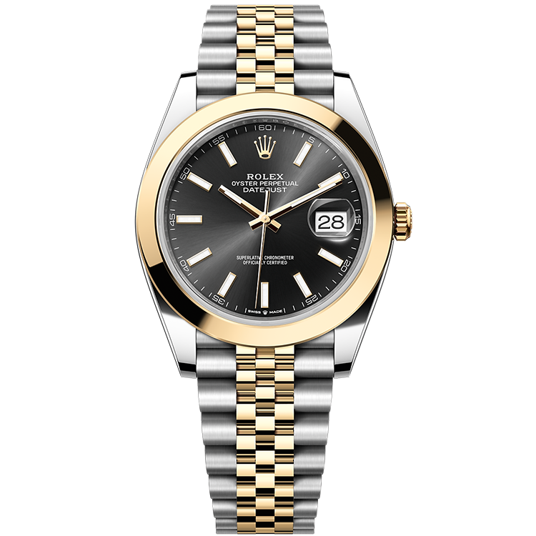 Rolex Datejust ref. 126303 black dial steel case two-tone bracelet 41mm