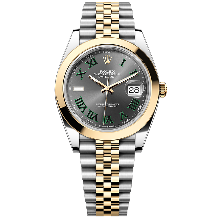 Rolex Datejust ref. 126303 grey dial steel case two-tone bracelet 41mm