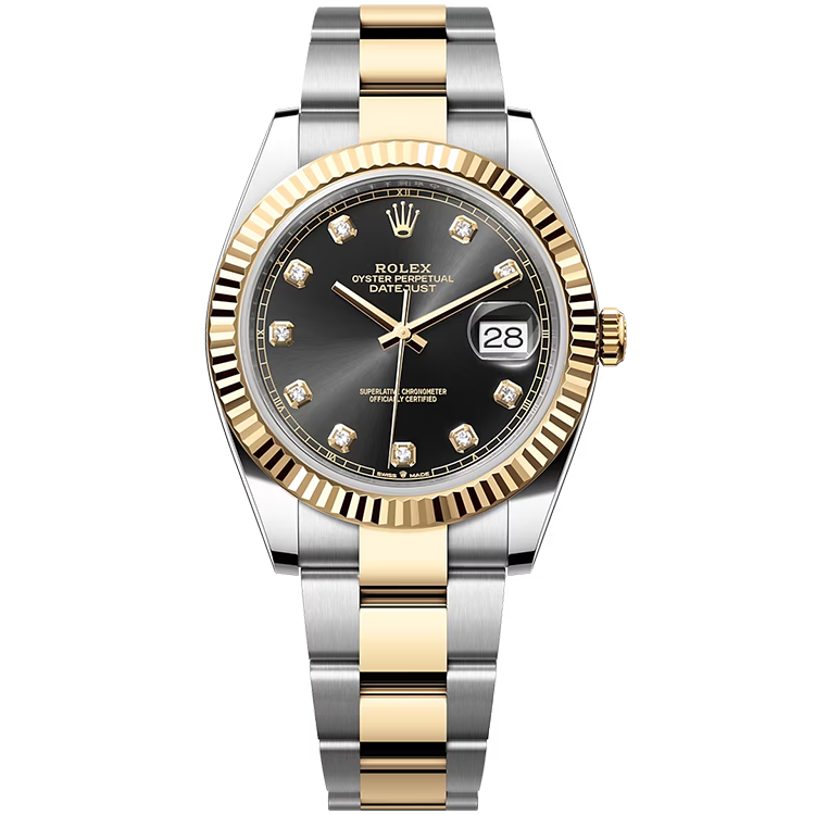 Rolex Datejust ref. 126333 black dial steel case two-tone bracelet 41mm