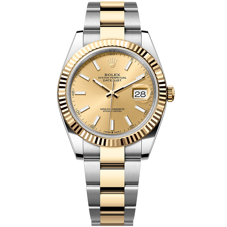Rolex Datejust ref. 126333 champagne dial steel case two-tone bracelet 41mm