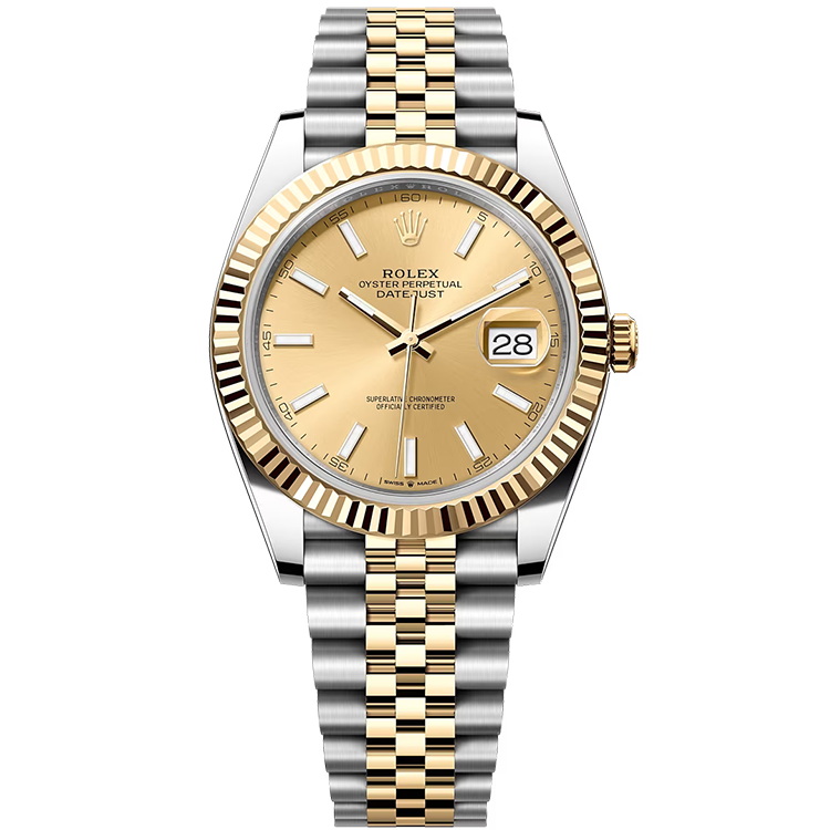 Rolex Datejust ref. 126333 champagne dial steel case two-tone bracelet 41mm