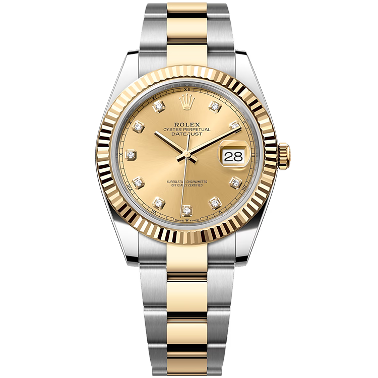 Rolex Datejust ref. 126333 champagne dial steel case two-tone bracelet 41mm