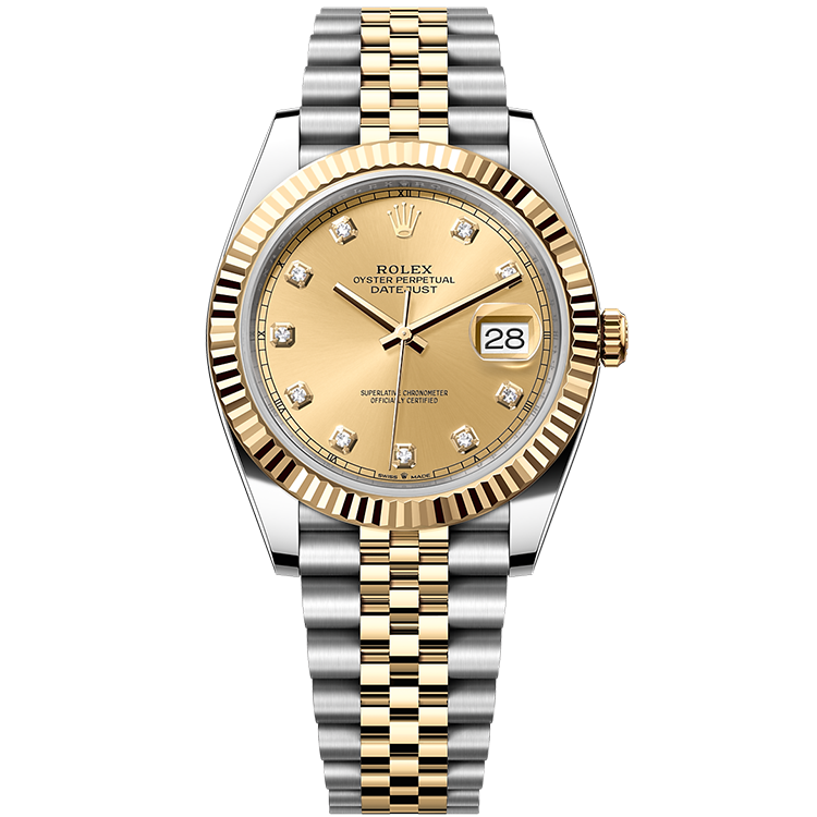 Rolex Datejust ref. 126333 champagne dial steel case two-tone bracelet 41mm