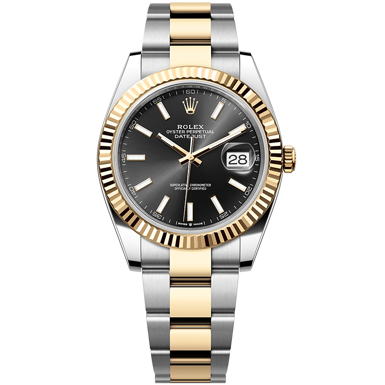Rolex Datejust ref. 126333 black dial steel case two-tone bracelet 41mm