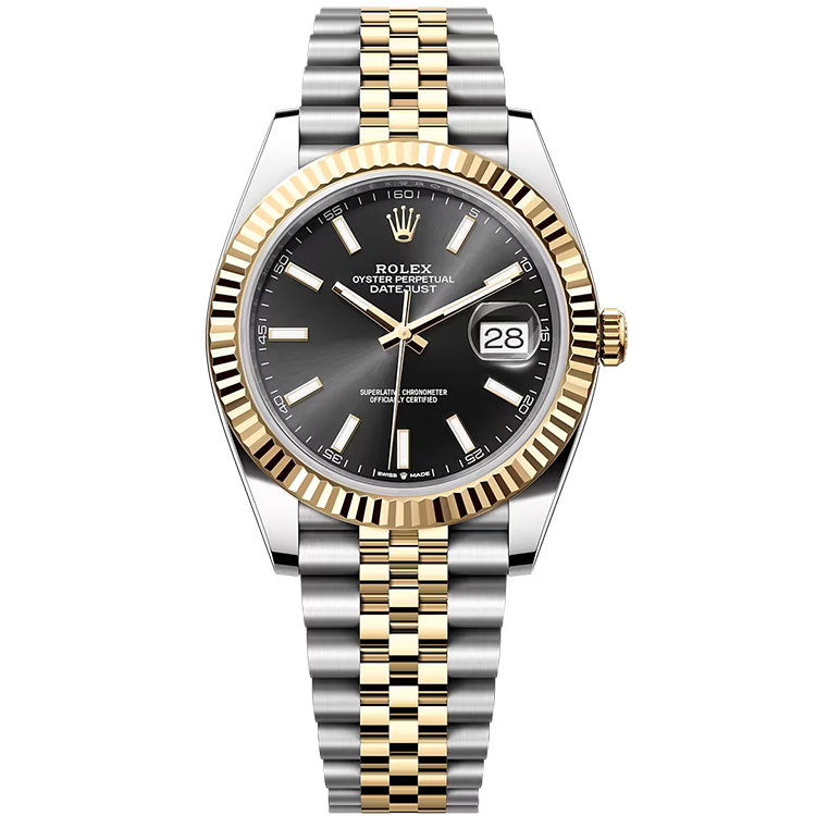 Rolex Datejust ref. 126333 black dial steel case two-tone bracelet 41mm