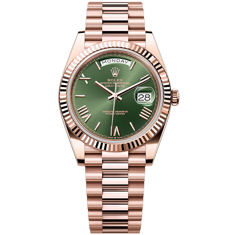Rolex Day-Date ref. 228235 green dial rose gold case rose gold bracelet 40mm
