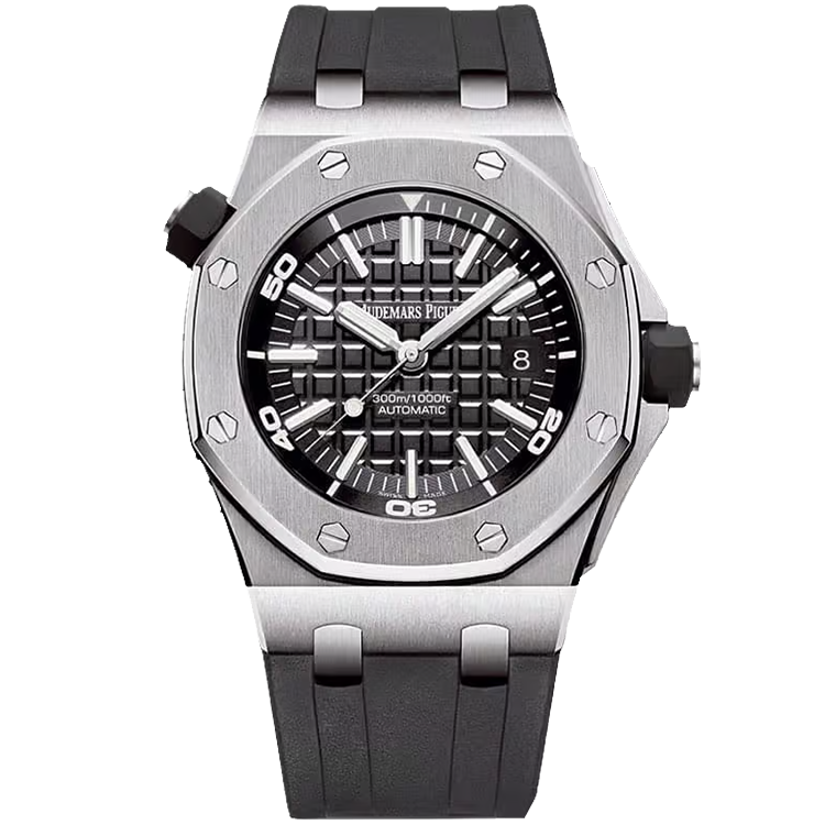 Audemars Piguet Offshore, 15710ST, Black dial, Steel case, Rubber bracelet, 42mm