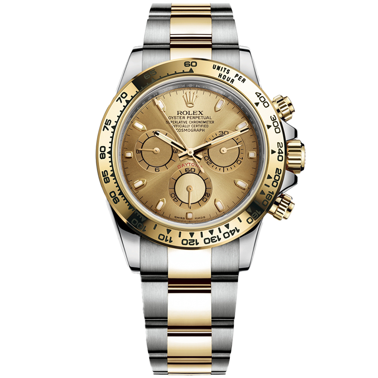 Rolex Daytona ref. 116503 champagne dial yellow gold case two-tone bracelet 40mm