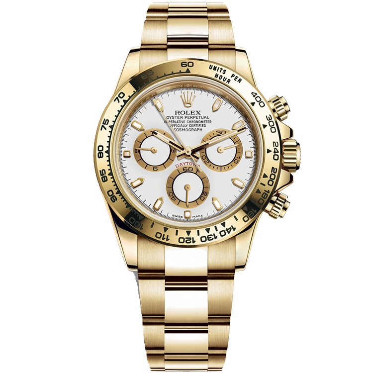 Rolex Daytona ref. 116508 white dial yellow gold case yellow gold bracelet 40mm