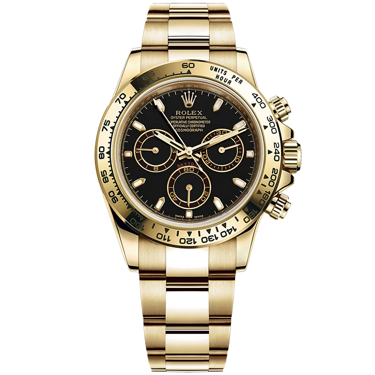 Rolex Daytona ref. 116508 black dial yellow gold case yellow gold bracelet 40mm