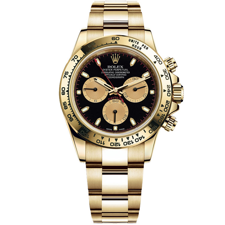 Rolex Daytona ref. 116508 black dial yellow gold case yellow gold bracelet 40mm