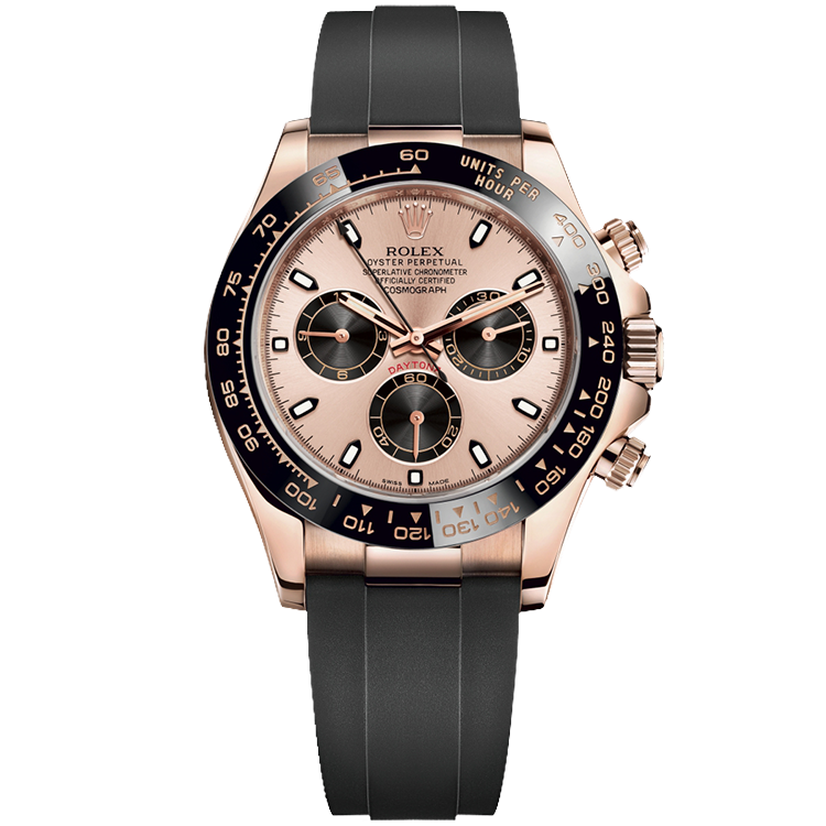 Rolex Daytona ref. 116515LN rose gold dial rose gold case rubber bracelet 40mm