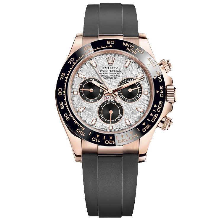 Rolex Daytona ref. 116515LN meteorite dial rose gold case rubber bracelet 40mm