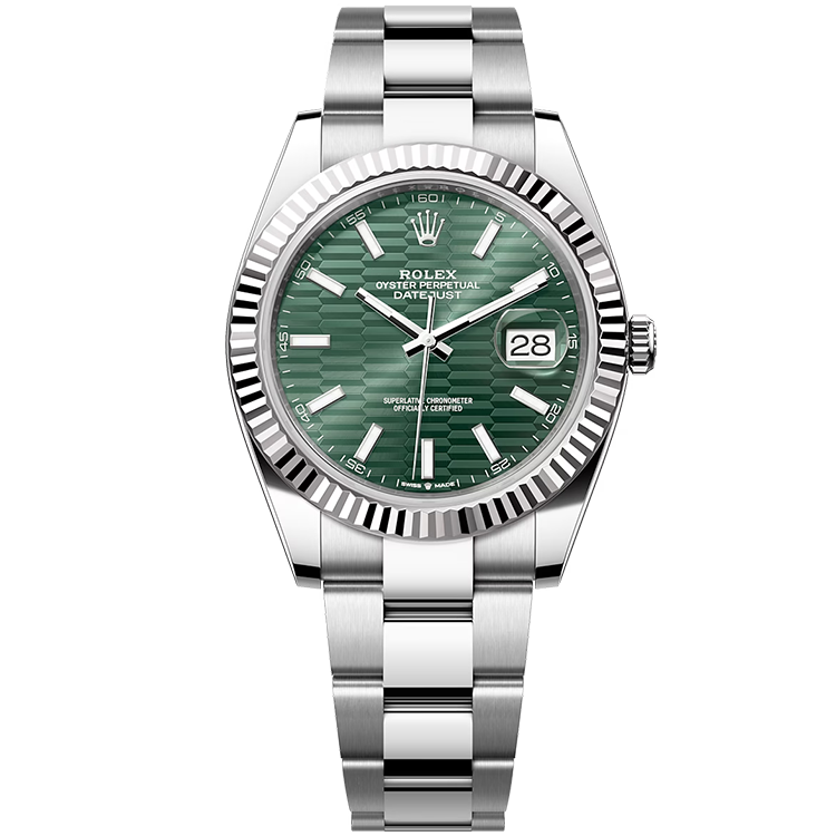 Rolex Datejust ref. 126334 green dial steel case steel bracelet 41mm