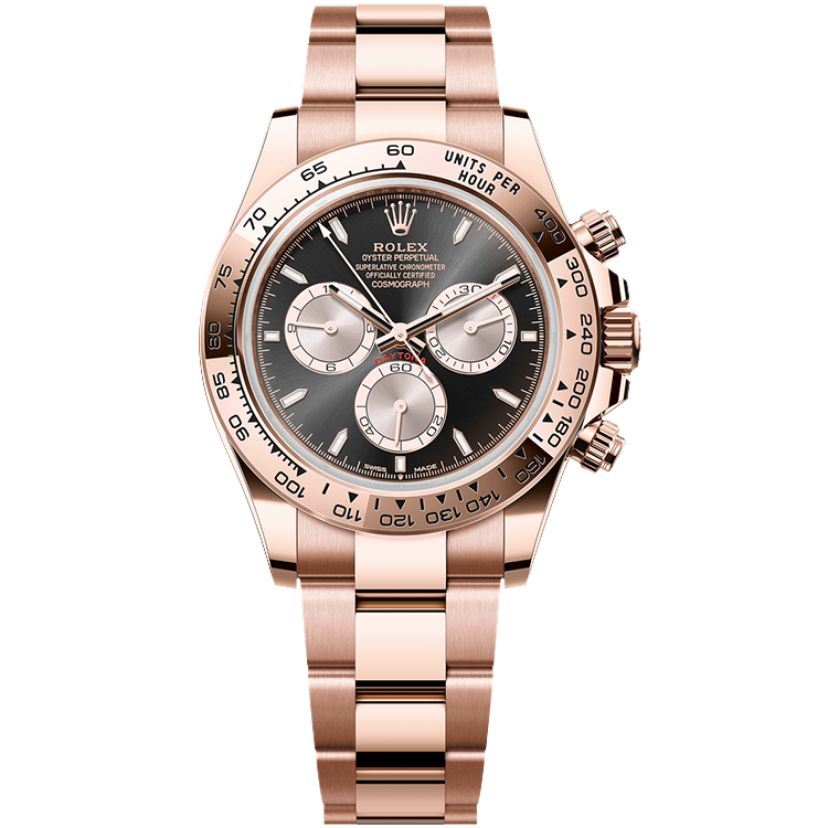 Rolex Daytona ref. 126505 black dial rose gold case rose gold bracelet 40mm