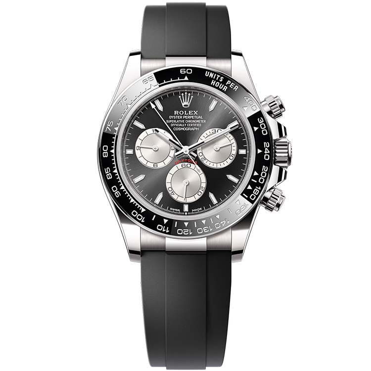 Rolex Daytona ref. 126519LN black dial white gold case rubber bracelet 40mm