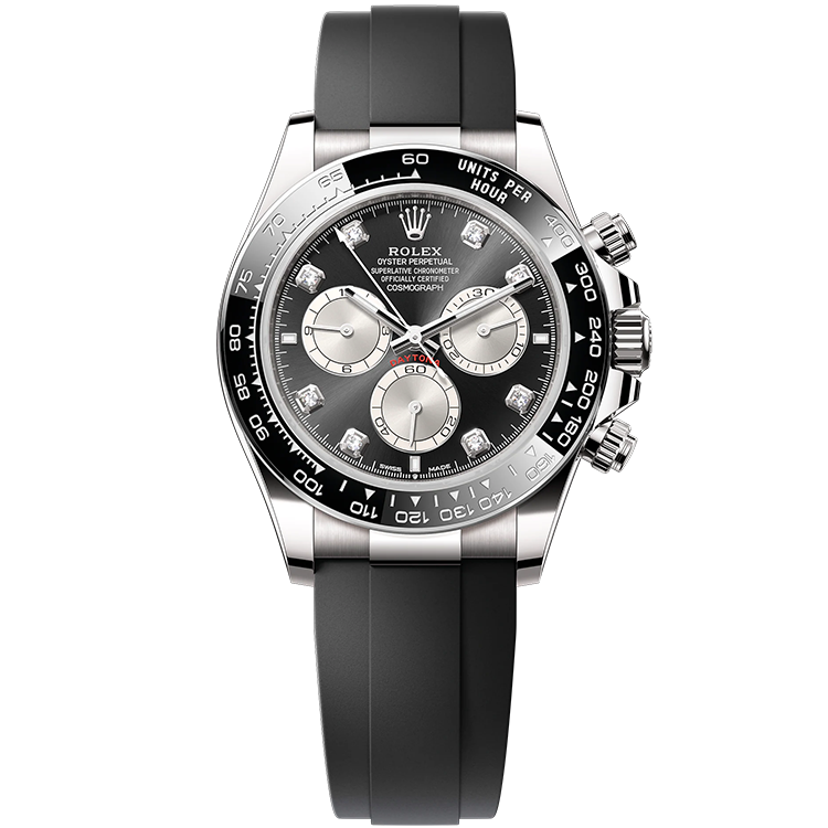 Rolex Daytona ref. 126519LN black dial white gold case rubber bracelet 40mm