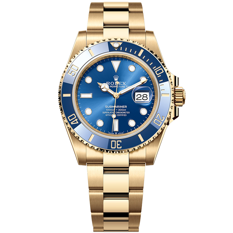 Rolex Submariner ref. 126618LB blue dial yellow gold case yellow gold bracelet 41mm