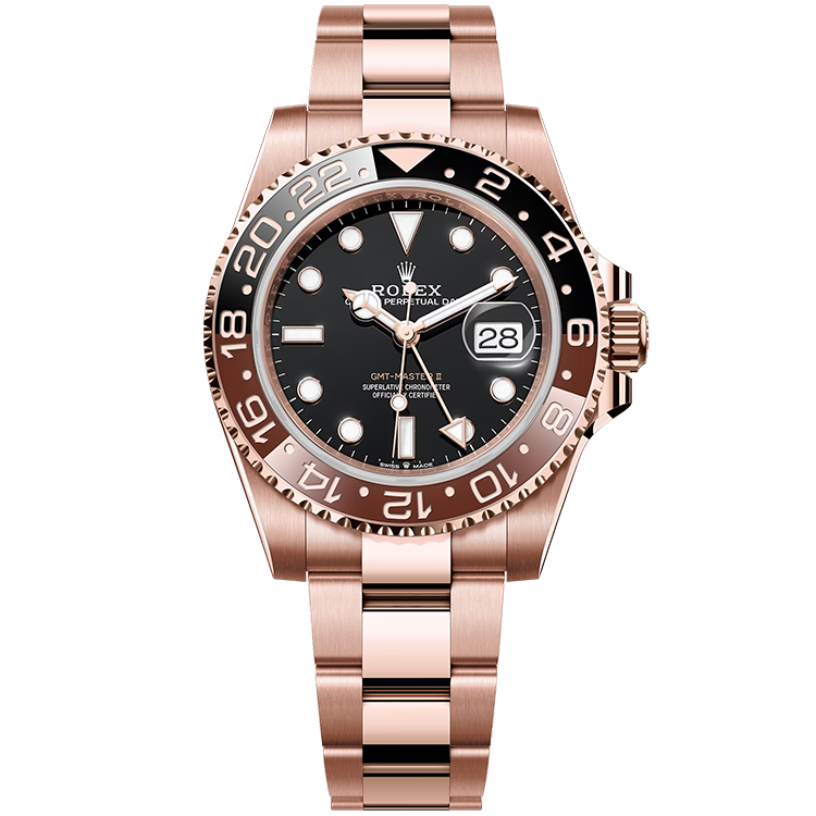 Rolex GMT-Master II ref. 126715CHNR black dial rose gold case rose gold bracelet 40mm