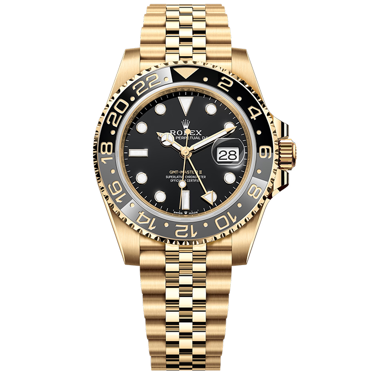 Rolex GMT-Master II ref. 126718GRNR black dial yellow gold case yellow gold bracelet 40mm