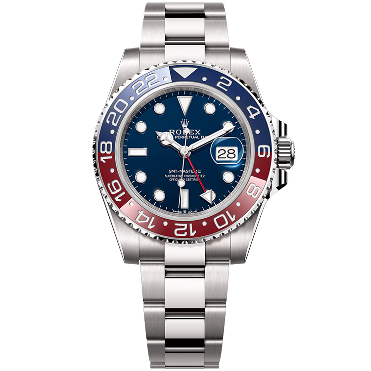 Rolex GMT-Master II ref. 126719BLRO blue dial white gold case white gold bracelet 40mm