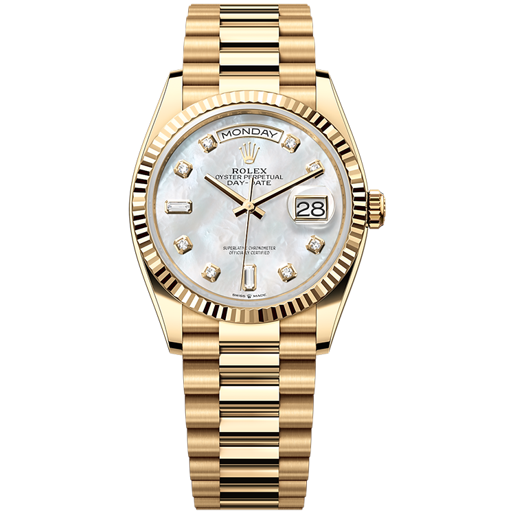 Rolex Day-Date ref. 128238 mother of pearl dial yellow gold case yellow gold bracelet 36mm