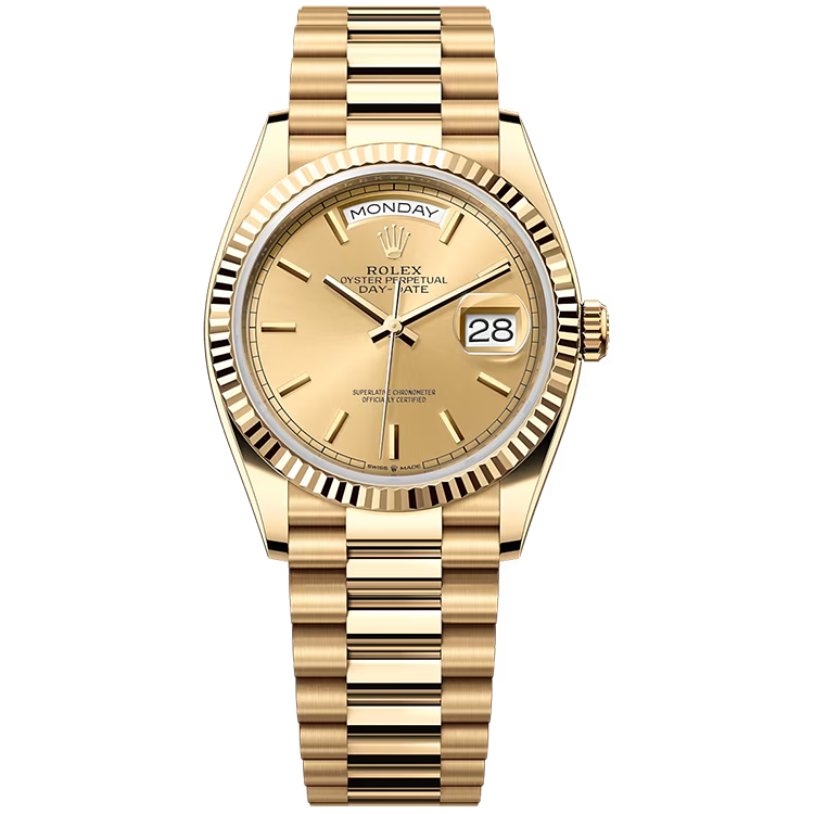 Rolex Day-Date ref. 128238 champagne dial yellow gold case yellow gold bracelet 36mm