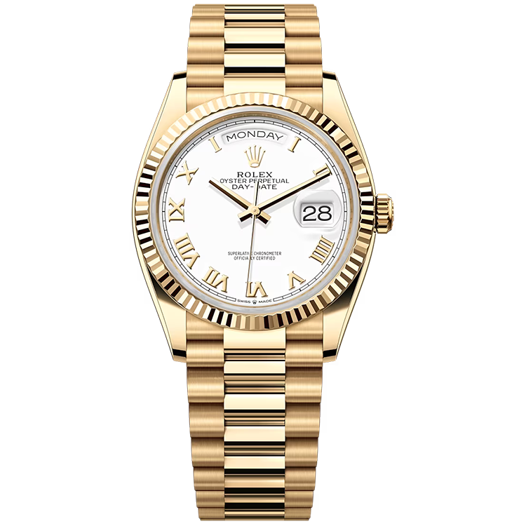 Rolex Day-Date ref. 128238 white dial yellow gold case yellow gold bracelet 36mm